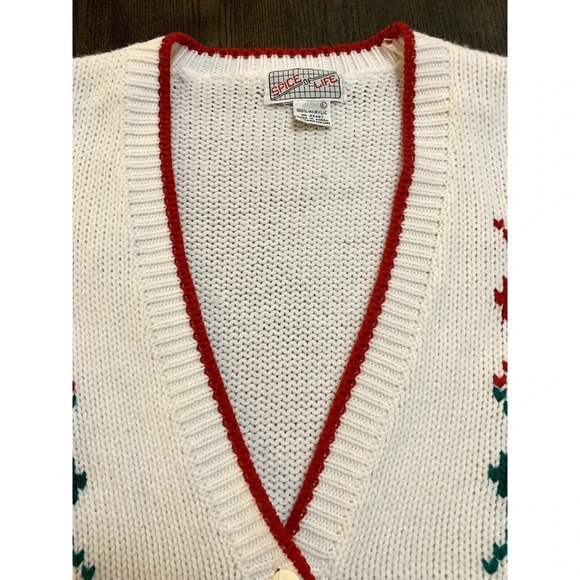 Vintage Spice Of Life Cardigan Sweater Christmas Yorkshire Dogs Women's Large - Picture 3 of 7